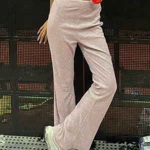 Pretty little thing bell bottom pink sparkly pants